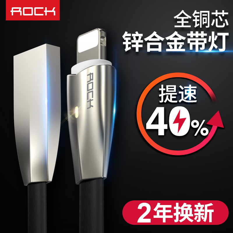 ROCK iPhone6數據線6s蘋果5加長5s手機7Plus充電線器6P8P六iPad4